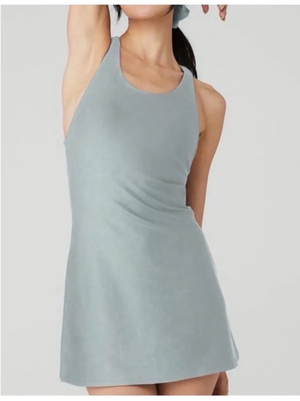 Alo Yoga Airlift Fly Dress Tennis Cutout Cosmic Grey Blue Sz S 4-6 W8155R